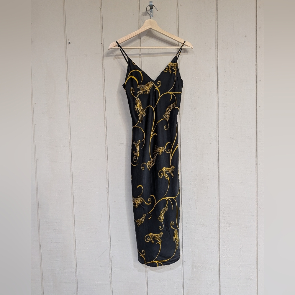 L'AGENCE Jodie Tiger Print Silk Slip Dress - Picture 3 of 16